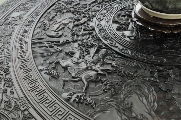 木家具古木清园：紫光檀红木中的黑马九游会j9入口登录新版东阳艺术红(图2)